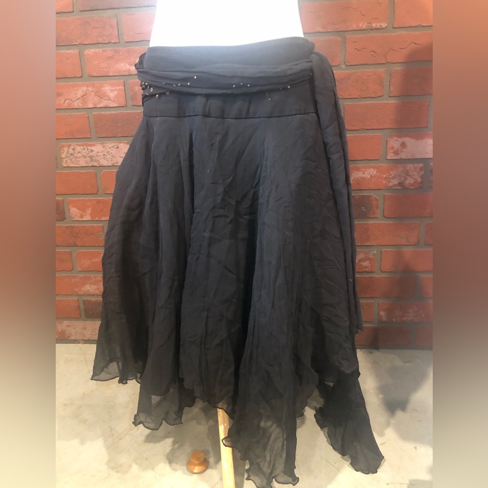 Size 8 WD-NY silk lined black skirt